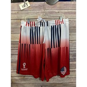 Fifa World Cup Qatar 2022 USA Shorts Size XL Red White and Blue